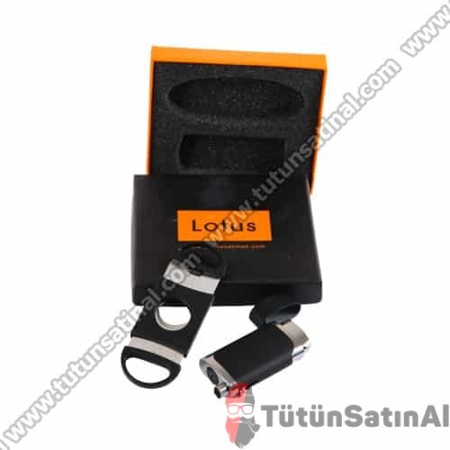 Lotus Puro Delici Çakmak Ve Puro Makası Siyah Set 1 Lotus Puro Delici Çakmak Ve Puro Makası Siyah Set