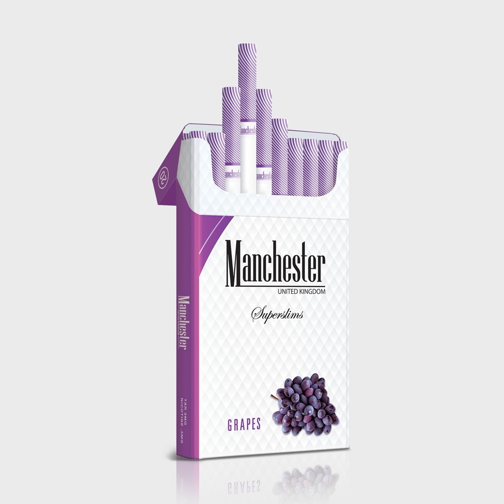 Manchester Superslims Grapes – Üzüm Aromalı ithal Sigara 1 Manchester Superslims Grapes